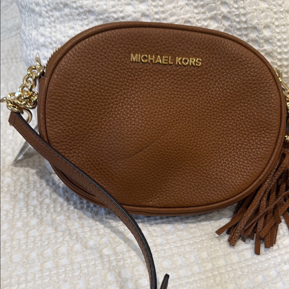 Michael Kors Brown Leather Crossbody Bag
